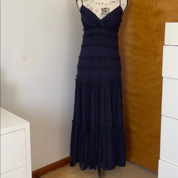 Eliza J Navy Blue Boho Ruffle Dress - Picture 3 of 16